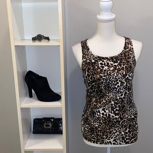 Leopard Print Sleeveless Blouse